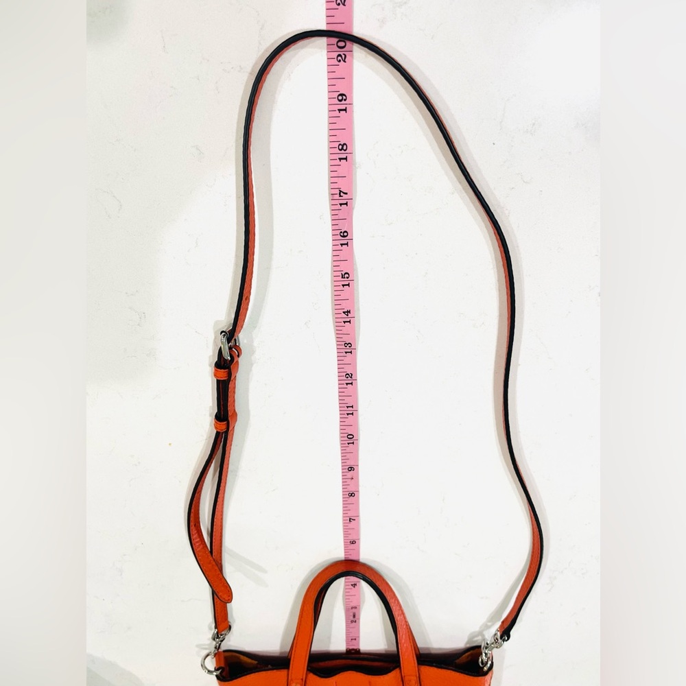Rebecca Minkoff Mini Unlined Ladies Small Leather Tote Handbag, Mandarin Orange. - Picture 8 of 12